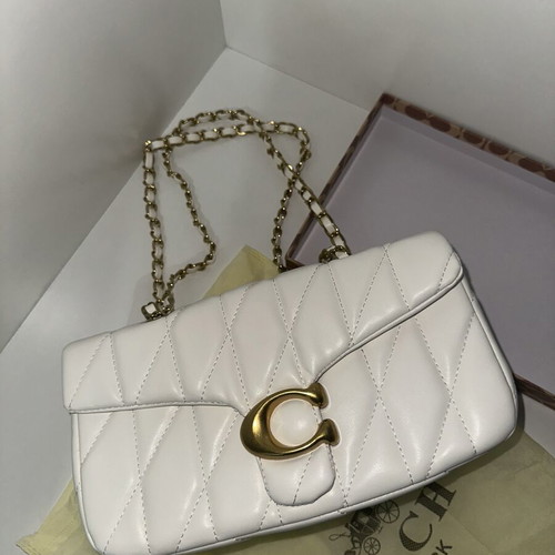 Coach Tabby 26 shoulder bag new with gold chain, white