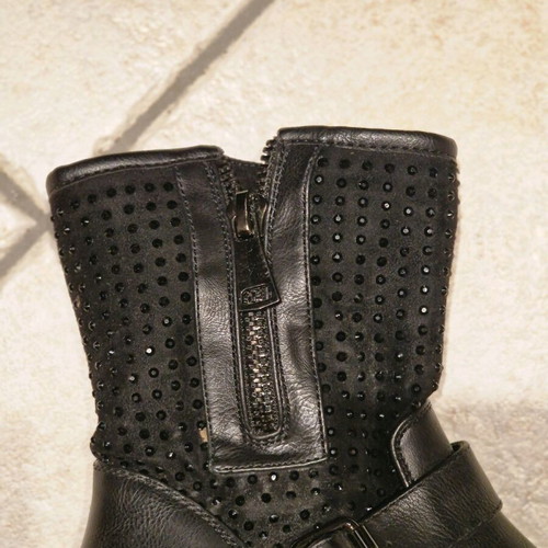 Boots with rhinestones used, size 38, black
