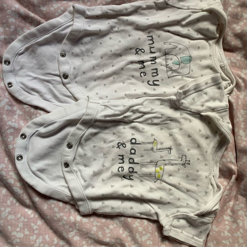 Next baby short-sleeve unisex bodysuits like new, pack of 2 for 0-3 months