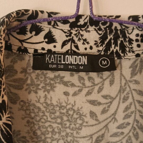 KateLondon shirt dress black and white floral midi like new