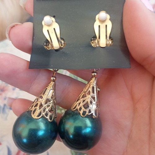 Earrings clip-on vintage boho style, new, statement design