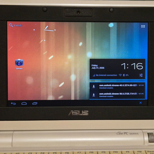 Asus eee PC 4G 1Gb with 16GB SD card Android OS used