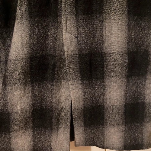 Mandeco Zara coat used black grey checkered wool oversized XS