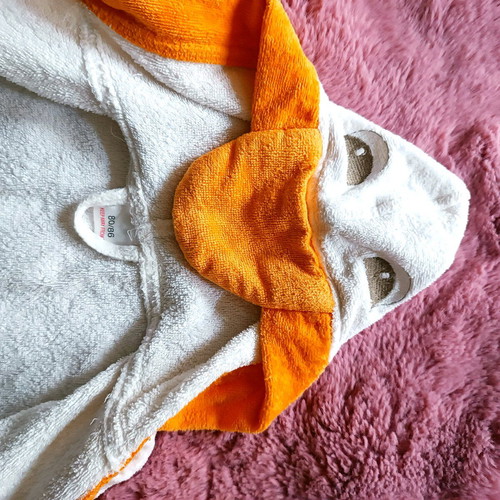 Baby bathrobe used with duck design for 12-18 months, 100% cotton