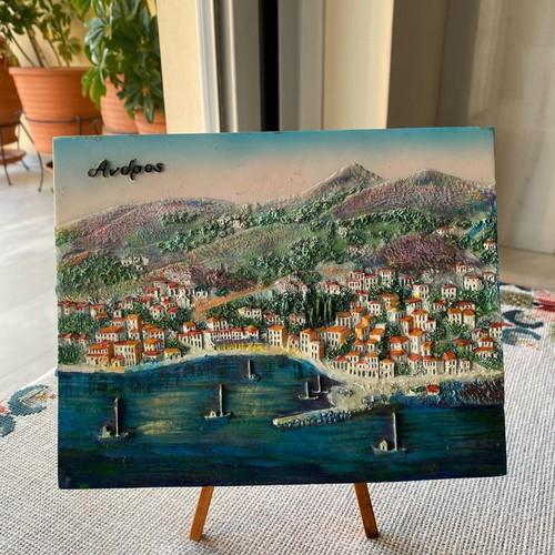 Vintage plaster frame on easel from Andros like new