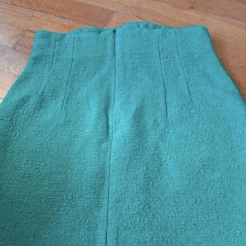 Zara green mini skirt with gold buttons, new