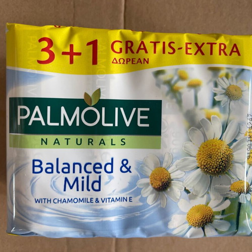 Palmolive Naturals Balanced & Mild Chamomile & Vitamin E Soap Bar 4x90g new