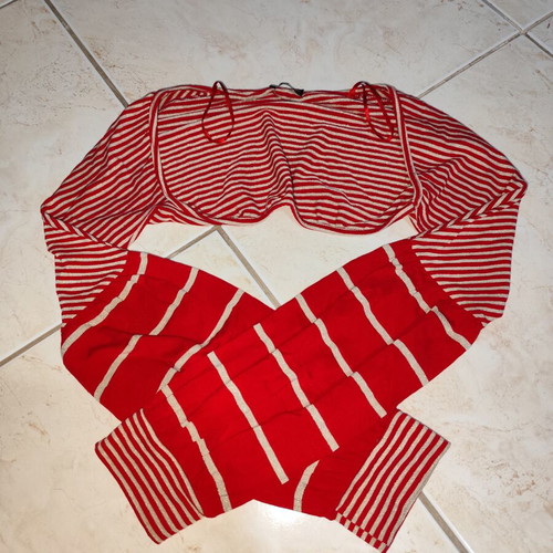 Bolero set with sleeveless red blouse like new, size small