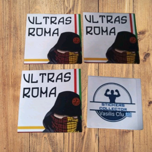 As Roma stickers used, set of 3