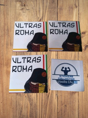 As Roma stickers used, set of 3