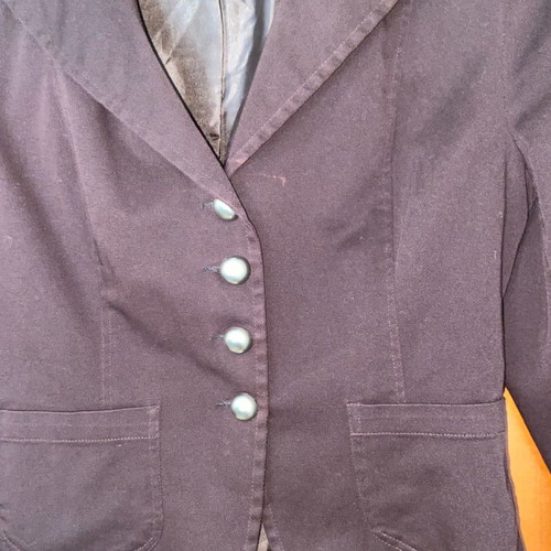 Women's jacket used brown with silver buttons, size L