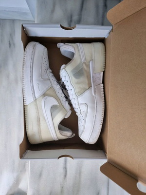Nike Air Force 1 React άσπρα sneakers σαν καινούργια, μέγεθος 45.5