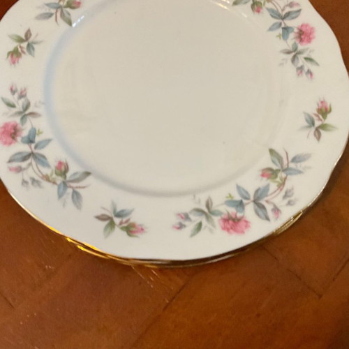 Duchess Bramble Rose English porcelain dinner plates set of 5, excellent condition
