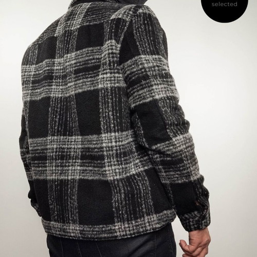 All Saints Phoenix Checked Zip Jacket new, size XL, black