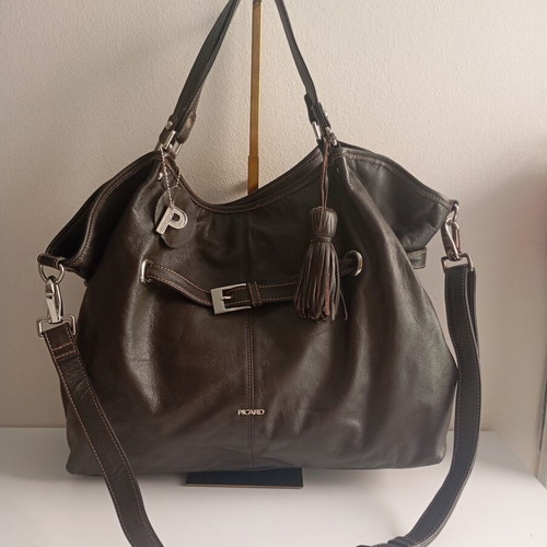 Picard leather shoulder bag like new, chocolate color