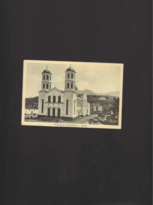 Greek Orthodox Church Korca postcard used, 1930s