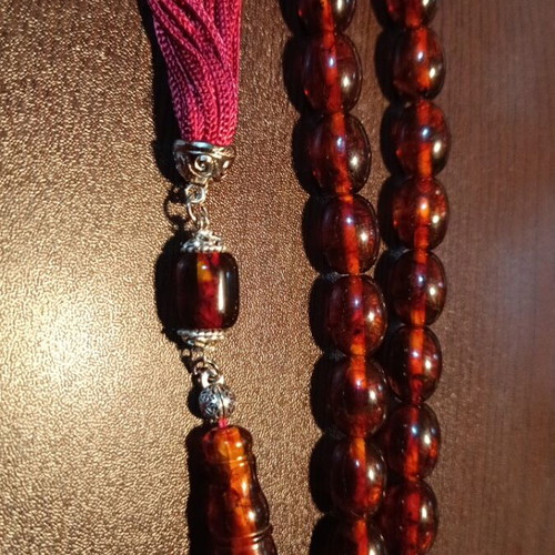 Amber Kompoloi Baltic Handmade with Silk Tassel New