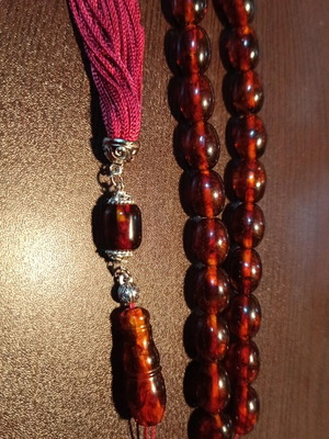 Amber Kompoloi Baltic Handmade with Silk Tassel New