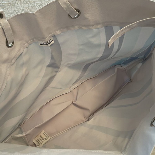 L’Oréal fabric shoulder bag new, white and blue
