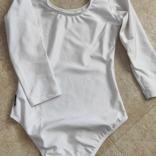 Ballet leotard white with glitter size 6 like new