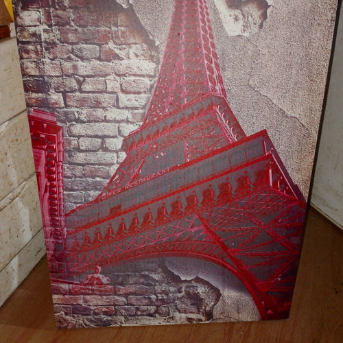 Canvas painting Eiffel Tower used with vintage style