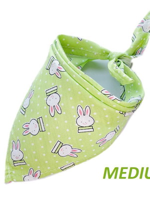Groovy Style Green Rabbit dog and cat bandana new, size M