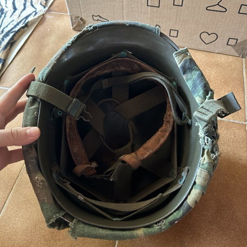 Military helmet camouflage used