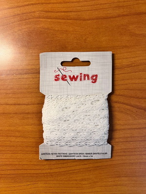White embroidery lace sewing trim like new