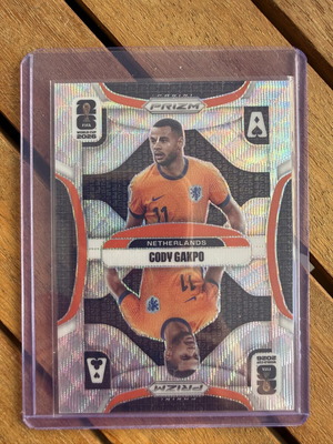Cody Gakpo Aces Wave Refractor 2026 Panini Prizm World Cup card like new