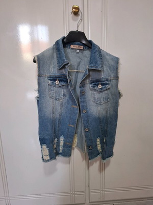 Jean jacket street short XL to XXL like new, blue
