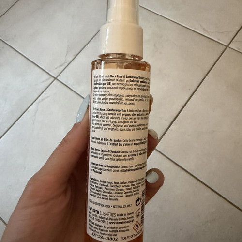 Messinian Spa Hair & Body Mist Black Rose & Sandalwood 100ml new