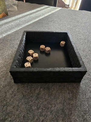 Dice tray arena used, 3D printed, suitable for dice and board games
