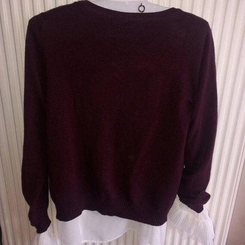 Relish shirt and cardigan new, size small, white and damask