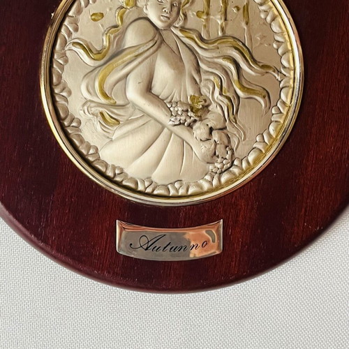 Italian Silver Wall Plaque Autumn like new