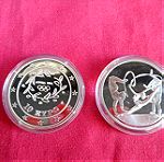  Συλλογή 12 αργυρών αναμνηστικών νομισμάτων Ολυμπιακοί Αγώνες Αθήνα 2004.