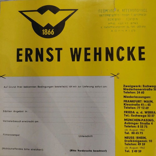 Wehncke Plastik promotional catalog from the 1960s like new