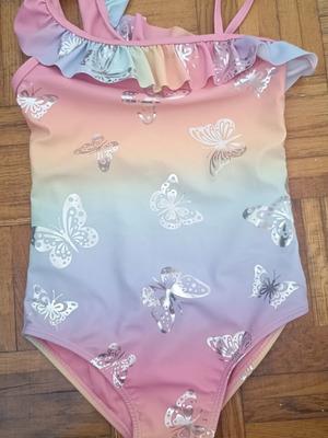 Swimsuit with butterflies dopo-dopo size 6-8 years like new
