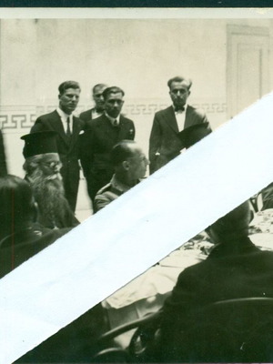 Παλιά φωτογραφία μεταχειρισμένη, Θεσσαλονίκη 1938, Βασιλεύς Γεώργιος σε επίσημο γεύμα