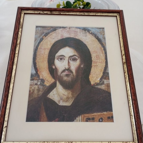 Christ image new with frame, Sinai monastery icon replica