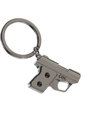 Key Ring Gun Design metal new gray