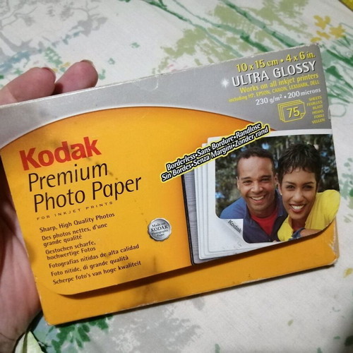 Kodak Premium Photo Paper used, pack of 58 sheets
