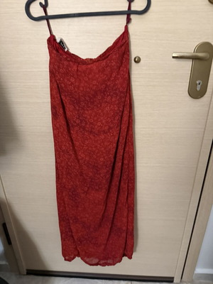 Maxi Lynne skirt used, red, high-waisted with zipper and lining