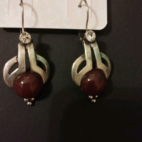 Vintage earrings like new with brown stone and rhinestones
