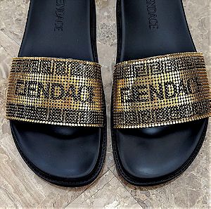 Fendace ( συνεργασια Versace Fendi ) sliders / παντόφλες 43