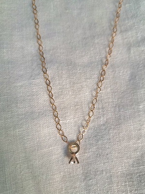 Gold-Plated Silver 925 Necklace with Mini Solitaire Zircon, Like New