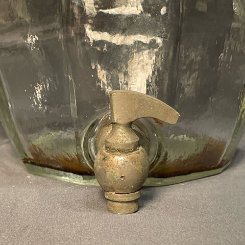 Glass barrel used with tap, old, for aroma or drink