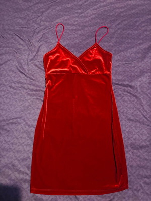 Velvet red mini dress Shein like new, size M
