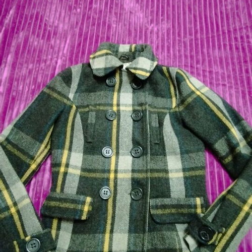 Zara women's coat size S plaid wool like new