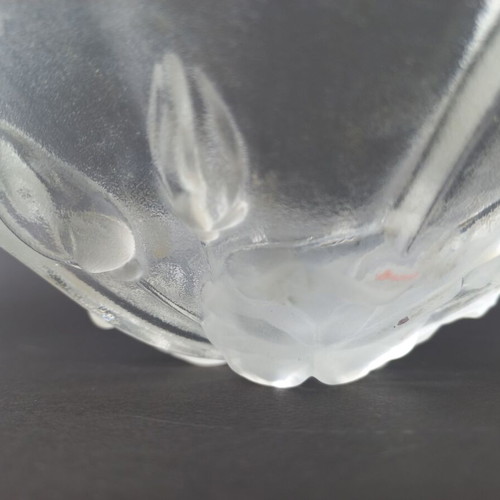 Vintage glass serving platter ortnerviera like new, embossed