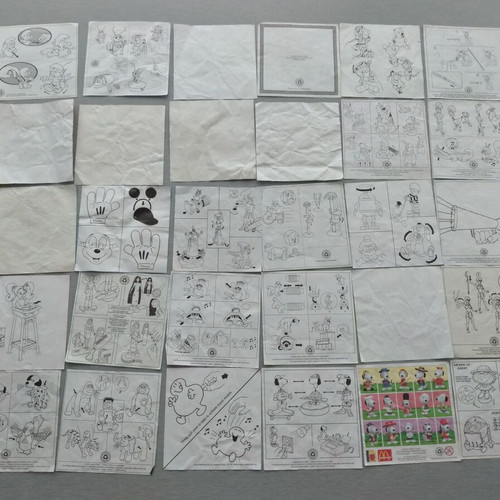 McDonalds Happy Meal Paper Inserts 30pcs used, 90s vintage